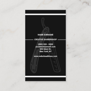 Straight Razor Shave Barber Business Card