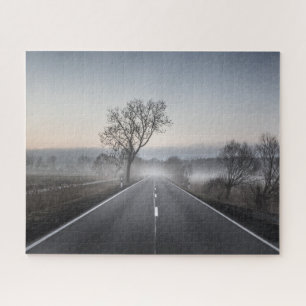 Straight scenic country road landscape photo jigsaw puzzle