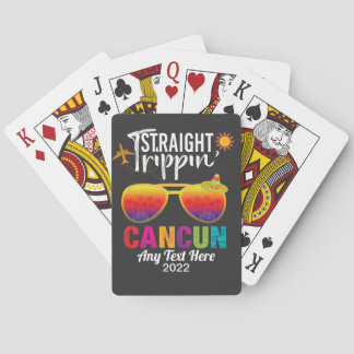 Straight Trippin Cancun Mexico Travel Vacation  Playing Cards