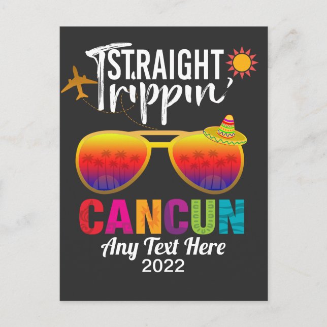 Straight Trippin Cancun Mexico Travel Vacation  Postcard (Front)