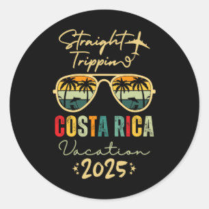 Straight Trippin Costa Rica 2025 Trip Family Summe Classic Round Sticker