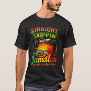 Straight Trippin Jamaica Vacation 2025 Family Trav T-Shirt