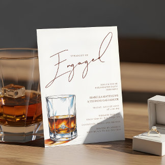 Straight Up Engaged Whiskey Engagement Party Invitation