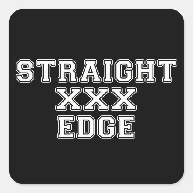 Straightedge Square Sticker (Front)