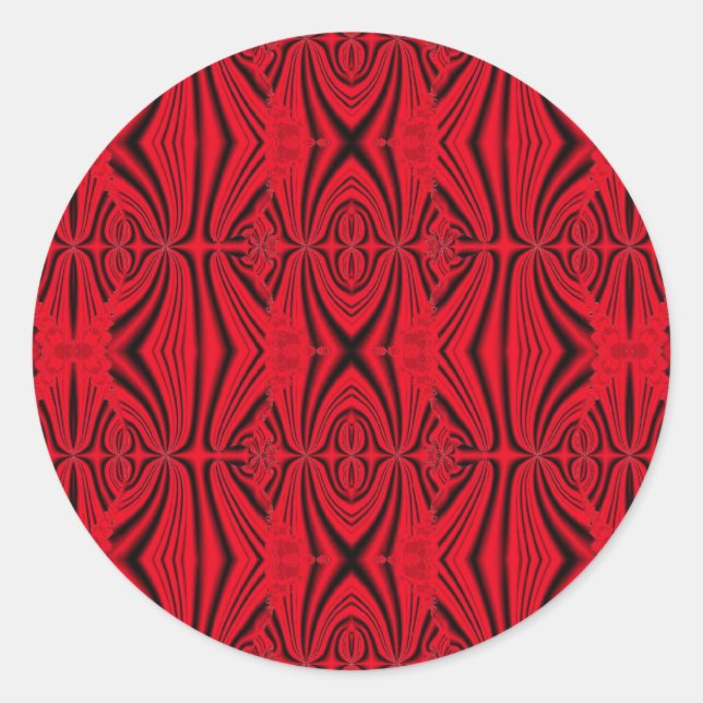 strain red fractal classic round sticker (Front)