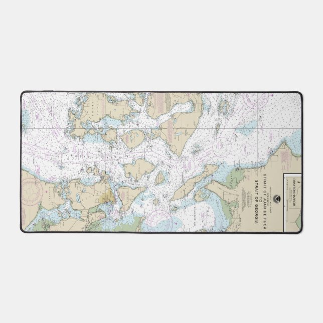 Strait of Juan de Fuca to Strait of Georgia Chart Desk Mat (Front)