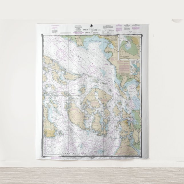 Strait of Juan de Fuca to Strait of Georgia Chart Tapestry (Front)