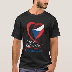 Strakonice Czech Republic Heart Flag Lion Coat Of  T-Shirt