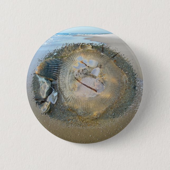 Stranded Jellyfish Series Coordinating Iems 6 Cm Round Badge (Front)