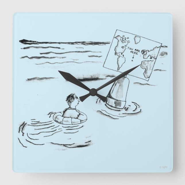 Stranded Square Wall Clock (Front)