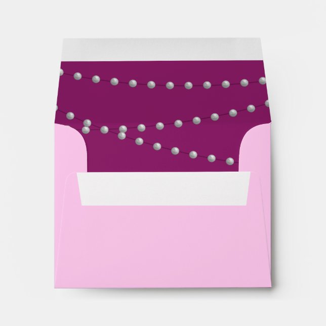 Strands of Pearls on Magenta RSVP Envelope (Back (Bottom))