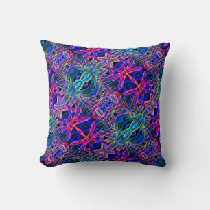 Strange and twist mirrored, pinkish colourful line cushion