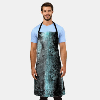Strange fibrous texture in clear blue and black apron