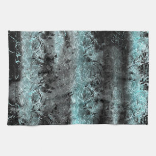 Strange fibrous texture in clear blue and black tea towel