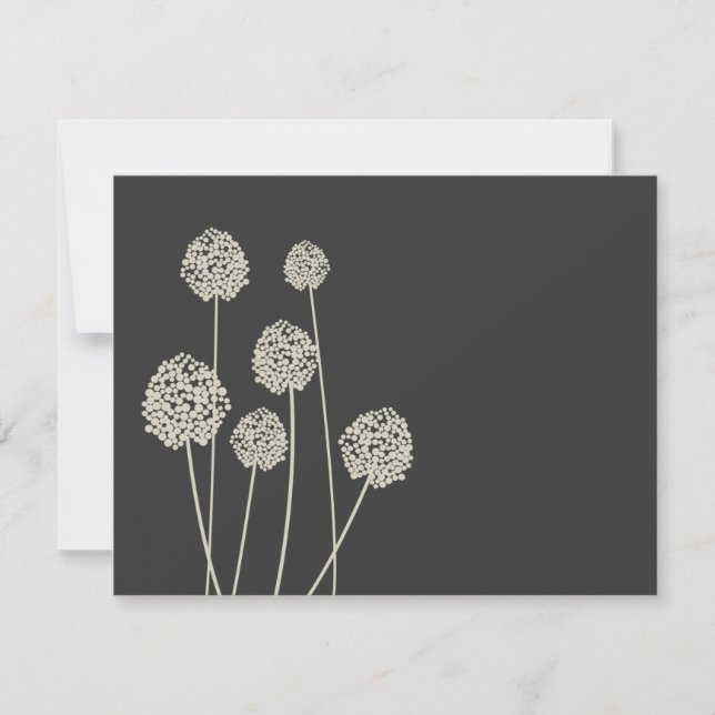 Strange Flowers Tan/Grey Personal Stationery/Notec Note Card (Front)