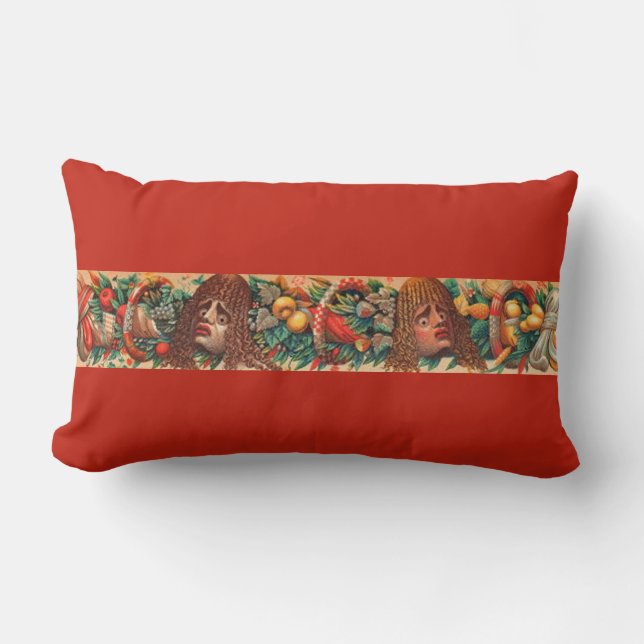 strange heads print lumbar cushion (Front)