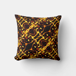 Strange mirrored yellow gold and dark fund cushion