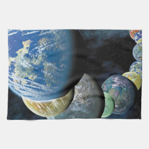 Strange New Worlds Alien Planet Montage Tea Towel