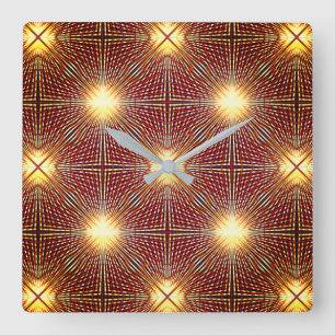 Strange repetition lines generating light circles square wall clock