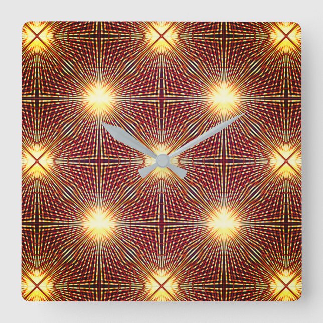 Strange repetition lines generating light circles  square wall clock (Front)