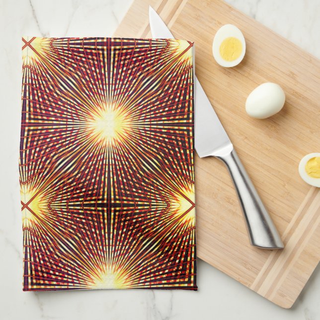 Strange repetition lines generating light circles  tea towel (Quarter Fold)