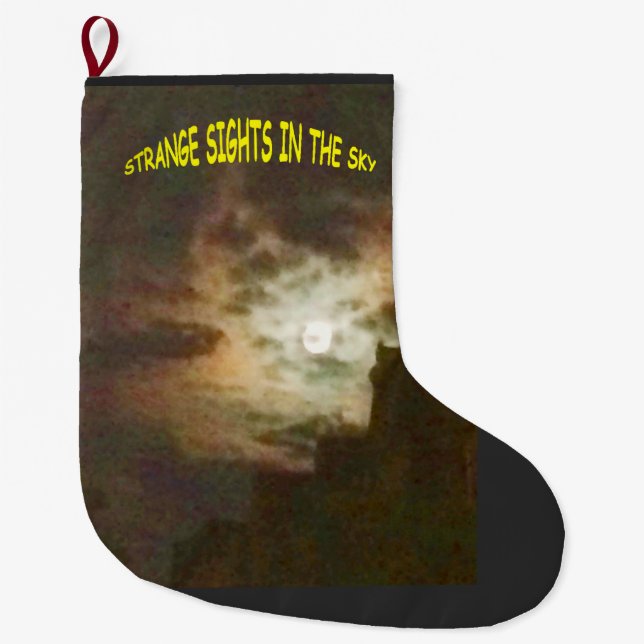 Strange Sights in the Sky Large Christmas Stocking (Front)