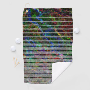 Strange stripes and colourful scratches and lines golf towel