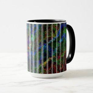Strange stripes and colourful scratches and lines mug