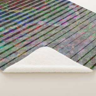 Strange stripes and colourful scratches and lines sherpa blanket