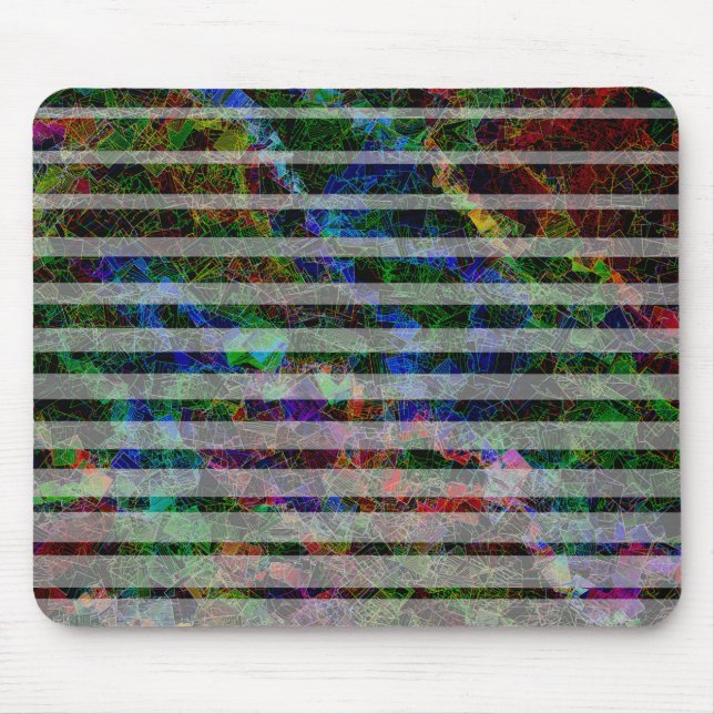 Strange strips and colourful scratches and lines mouse pad (Front)