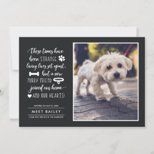 Strange Times New Pet Photo Announcement Black