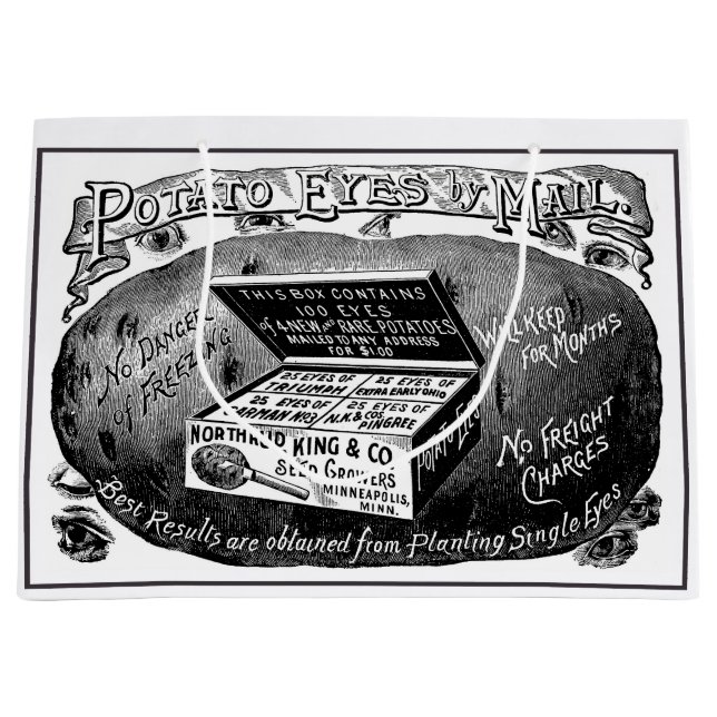 Strange vintage potato advert large gift bag (Front)
