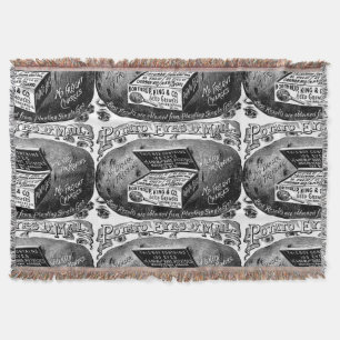 Strange vintage potato advert throw blanket
