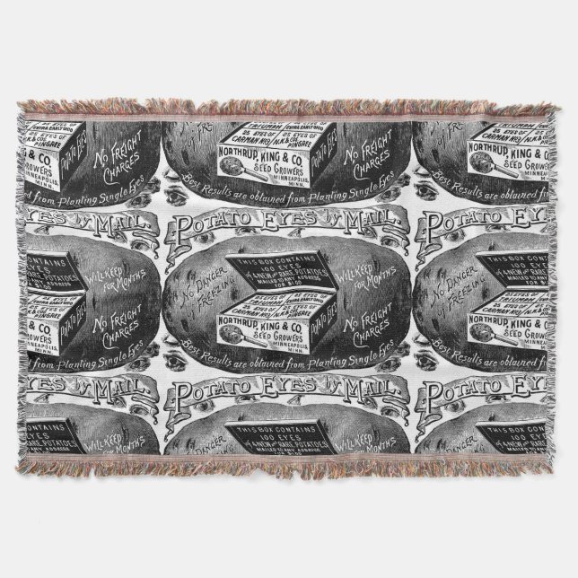 Strange vintage potato advert throw blanket (Front)