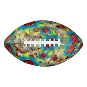 Strange virtual flowers, bluish petals on dark red football