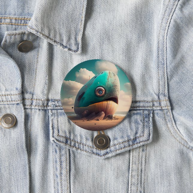 Strange Whale 7.5 Cm Round Badge (In Situ)