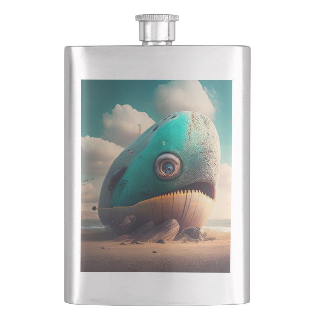Strange Whale Hip Flask (Front)