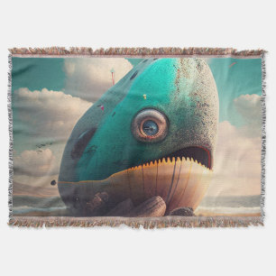 Strange Whale Throw Blanket