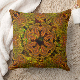Strange yellowish kaleidoscope over abstract image cushion