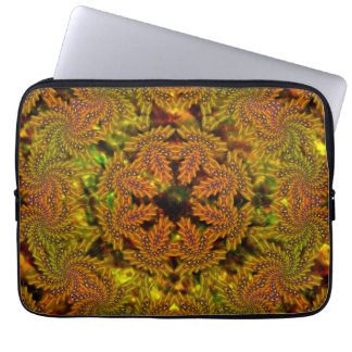 Strange yellowish kaleidoscope over abstract image laptop sleeve