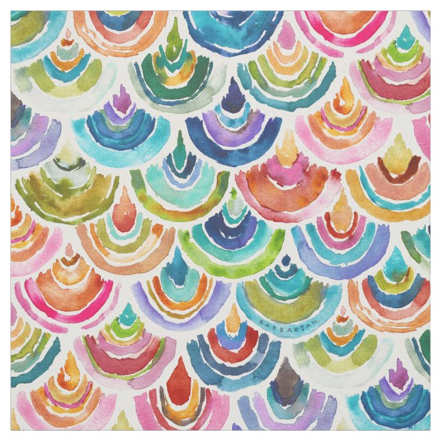 STRANGEBOW Rainbow Fish Scale Bold Print Fabric (Swatch)