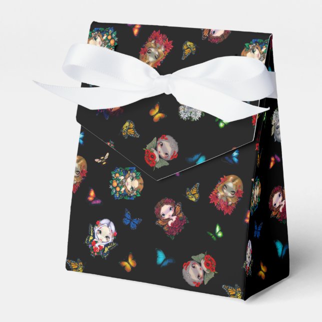 Strangeling Fairies & Butterflies (black) Favour Box (Front Side)