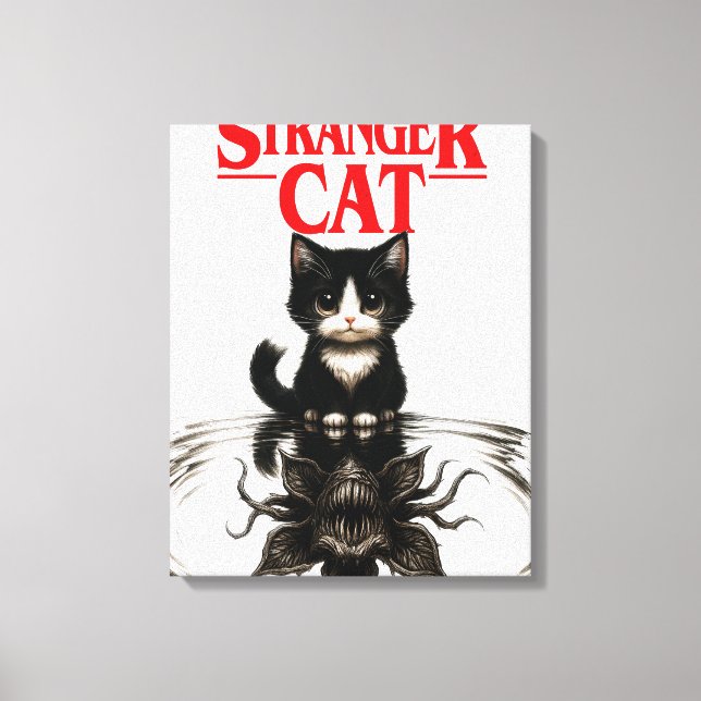 stranger cat canvas print (Front)