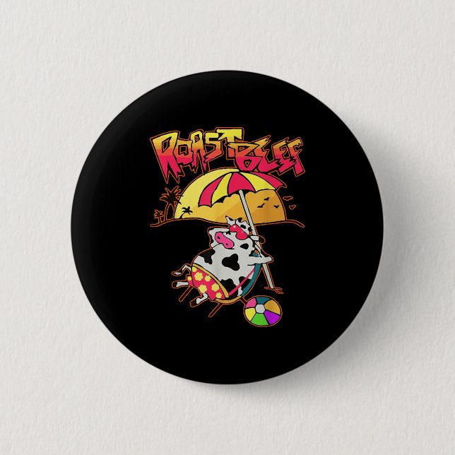 Stranger Dustin Love Roast Beef Beach Cow Tv Parod 6 Cm Round Badge (Front)