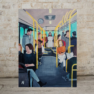 Stranger on the Bus Painting by Alfred Fox Canvas Print