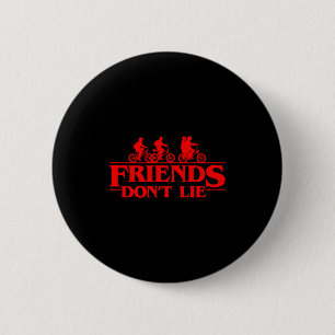 Stranger Things Group Shot Red Friends Don't Lie  6 Cm Round Badge