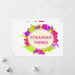 Stranger thinks quote in 80s tv show style holiday card