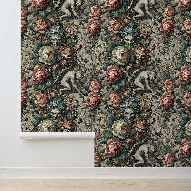 Strangers in the Park at Night – Gothic Victorian Wallpaper (Application)