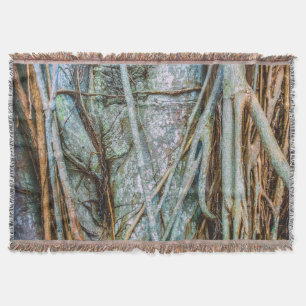 Strangler Fig Abstract Throw Blanket