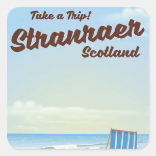 Stranraer Scotland vintage travel poster Square Sticker